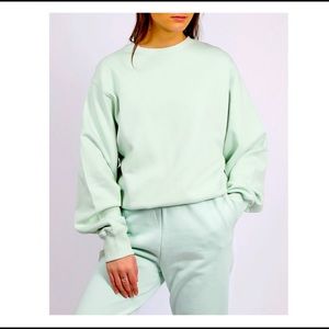 Sweatsuit, from brunette the label, in mint gelato. Size S/M.